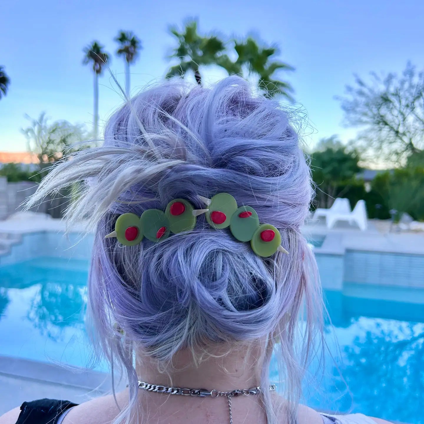 Stuffed Olive Hair Clip Set