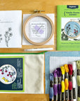 Family Flower Embroidery Sampler Kit