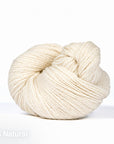 105 Natural. A skein of natural white heathered wool yarn.