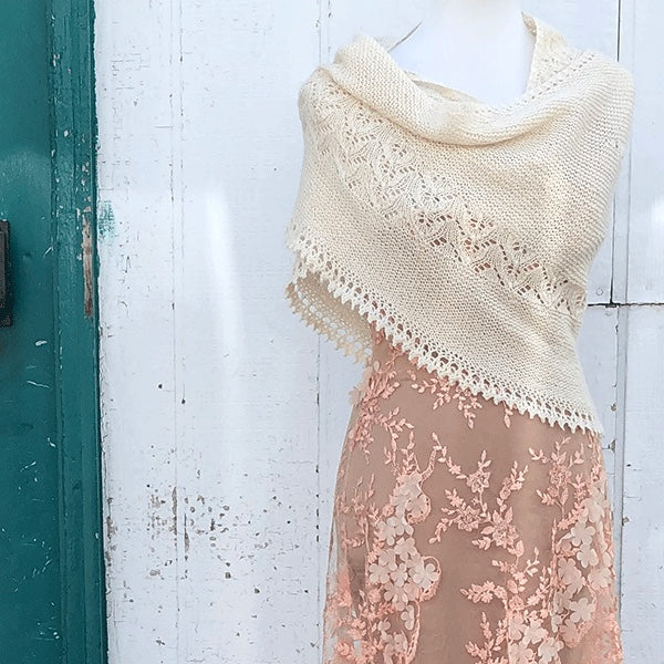 Seacote Shawl by Paulina Popiolek is part of our Fibre Co Foundations trunk show