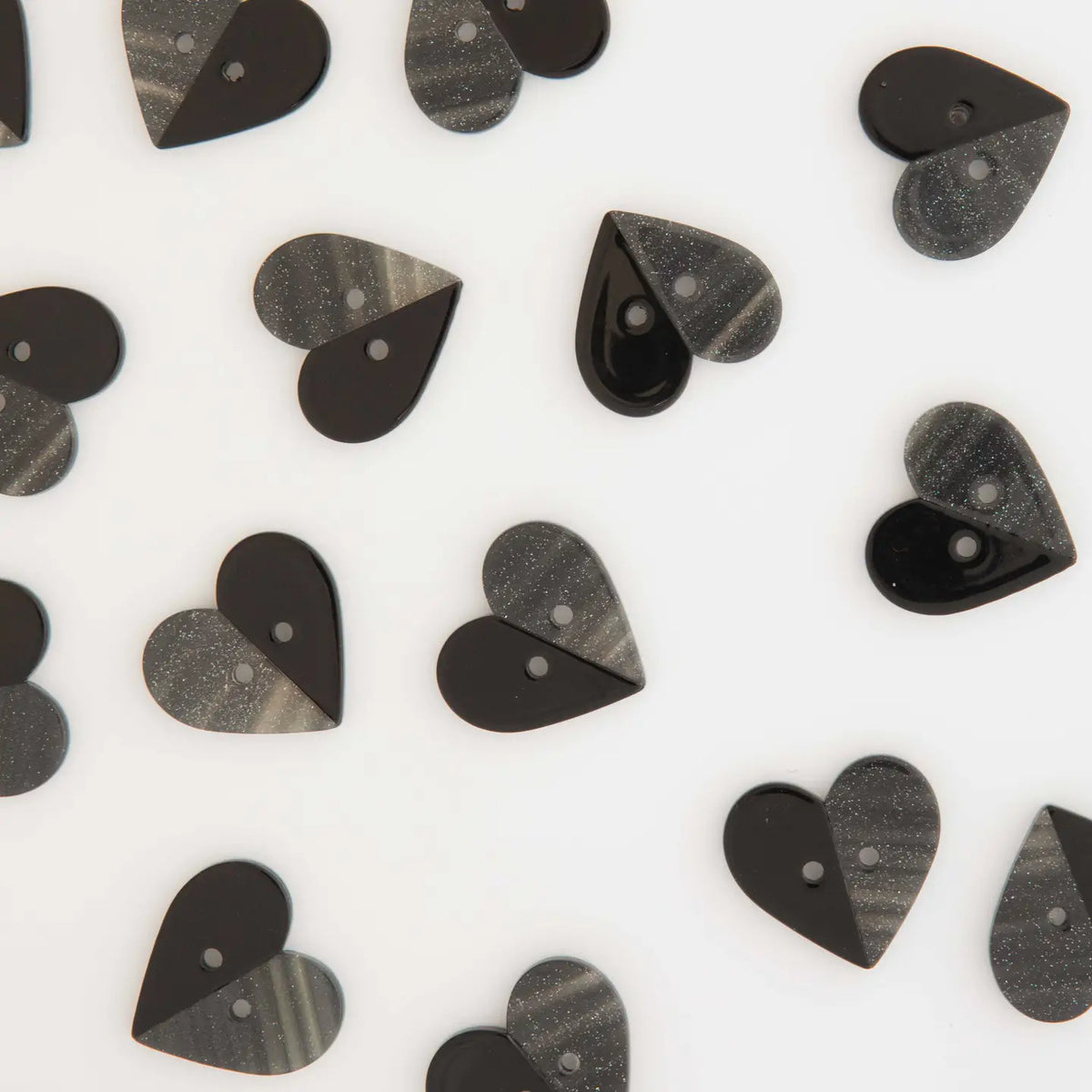 Black Heart 2 Tone 1" Button