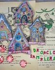 Gingerbread Houses Embroidered Ornaments Sampler