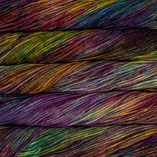 Close-up of multicolored yarn skeins