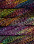 Close-up of multicolored yarn skeins
