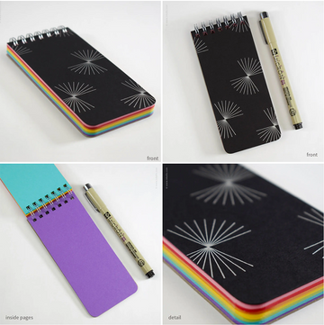 Black Bursts + Rainbow Notebook