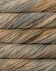 Close-up of variegated brown and tan yarn