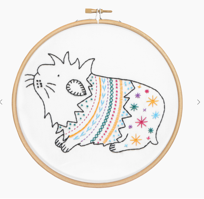 Black Cat Embroidery Kit – Hawthorn Handmade